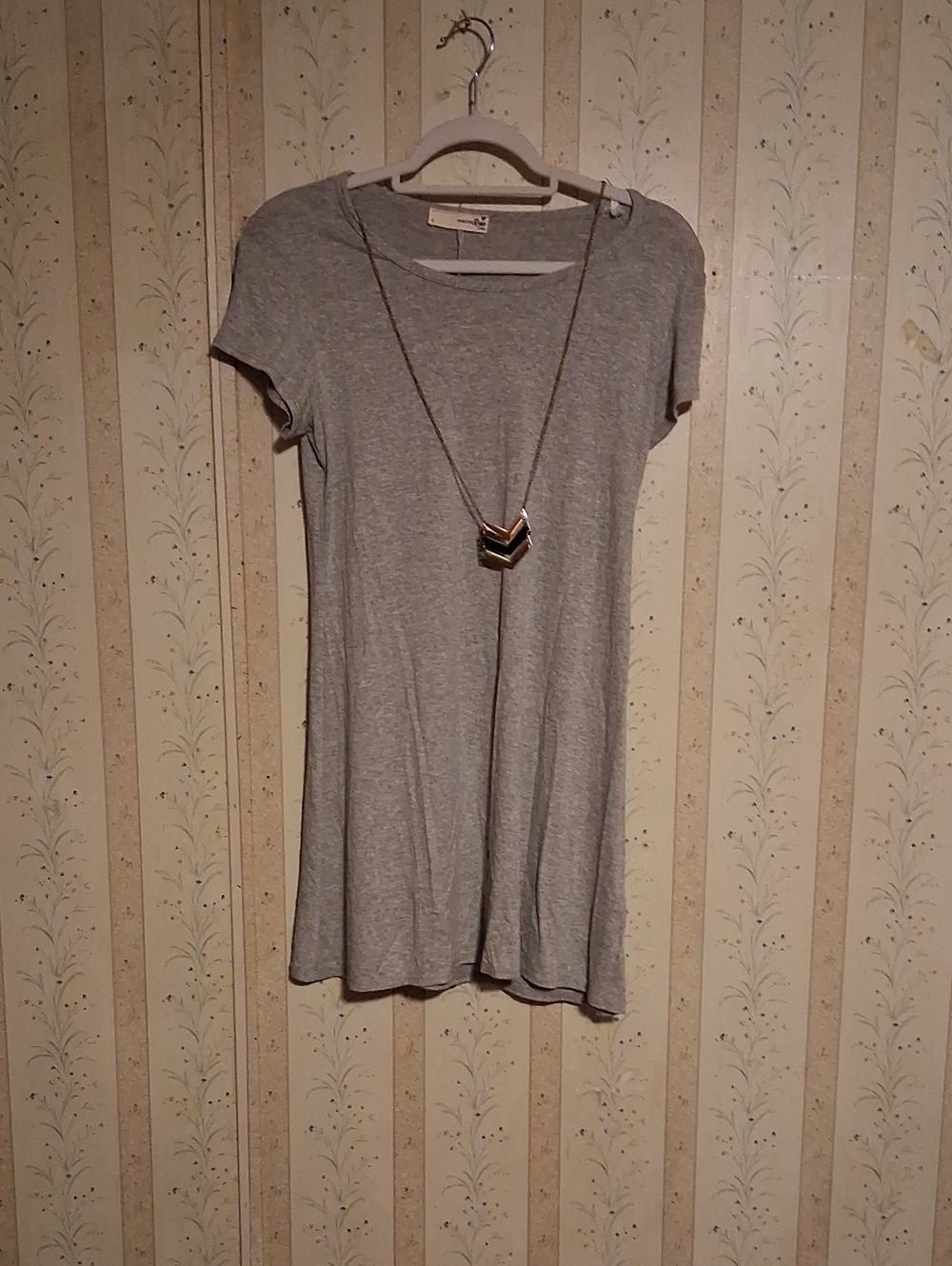 Everyday Grey Midi Dress with Short Sleeves